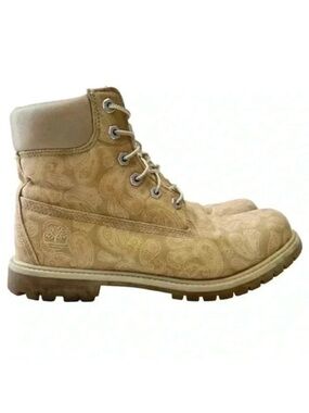 Timberland Boots 6” Premium Lace Up LTD ED Paisley Print Tan Brown Size 9